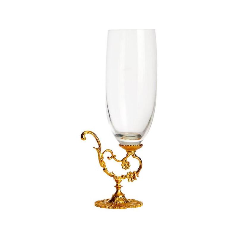 

Baroque Art Champagne Glass with Gold Base