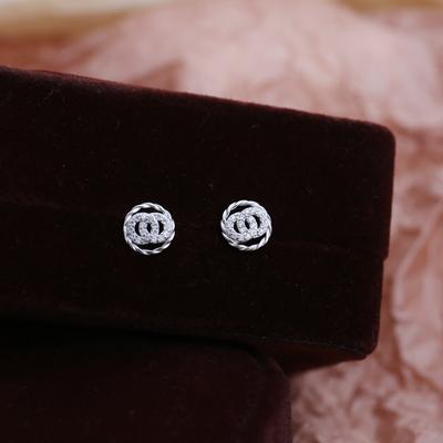 Hollow Round Earrings for Women New Style Small Fragrant Earrings Simple Fashion Versatile Diamond Double Circle Earrings