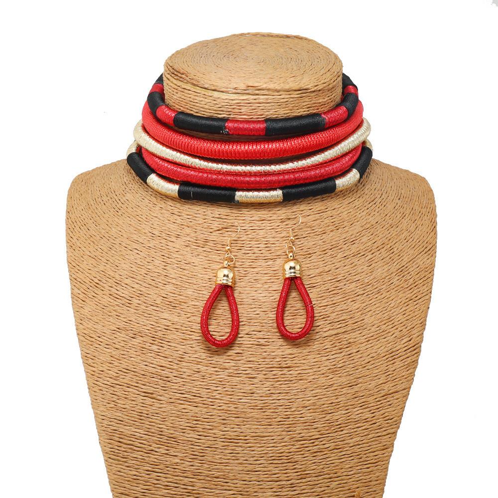 Flare African Jewelry Set With Electroplated Alloy Chains And Celestial Pattern Accessories For Women