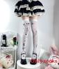 Y2k Geometric Pattern Overtheknee Socks With Velvet Fabric For Casual Wear