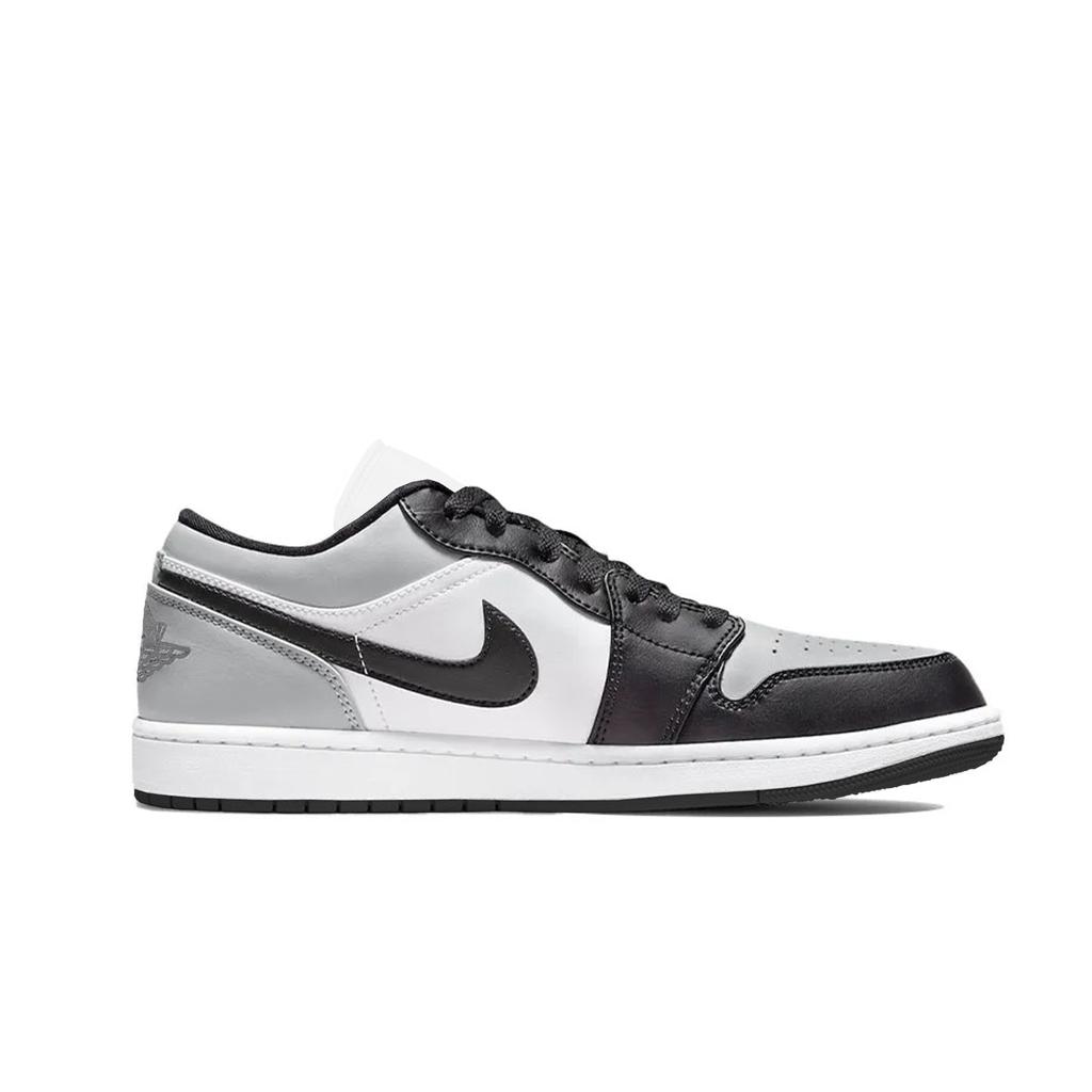 Jordan Air Jordan 1 Black Gray Toes Leather Abrasion Resistant Low top Skateboard Shoes Unisex Black White Gray DC0774-101(Team664)