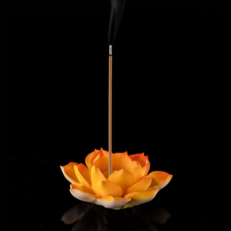 Ceramic White Lotus Incense Burner Home Decor Stick Holder Buddhist Aromatherapy Censer Use In Office Teahouse