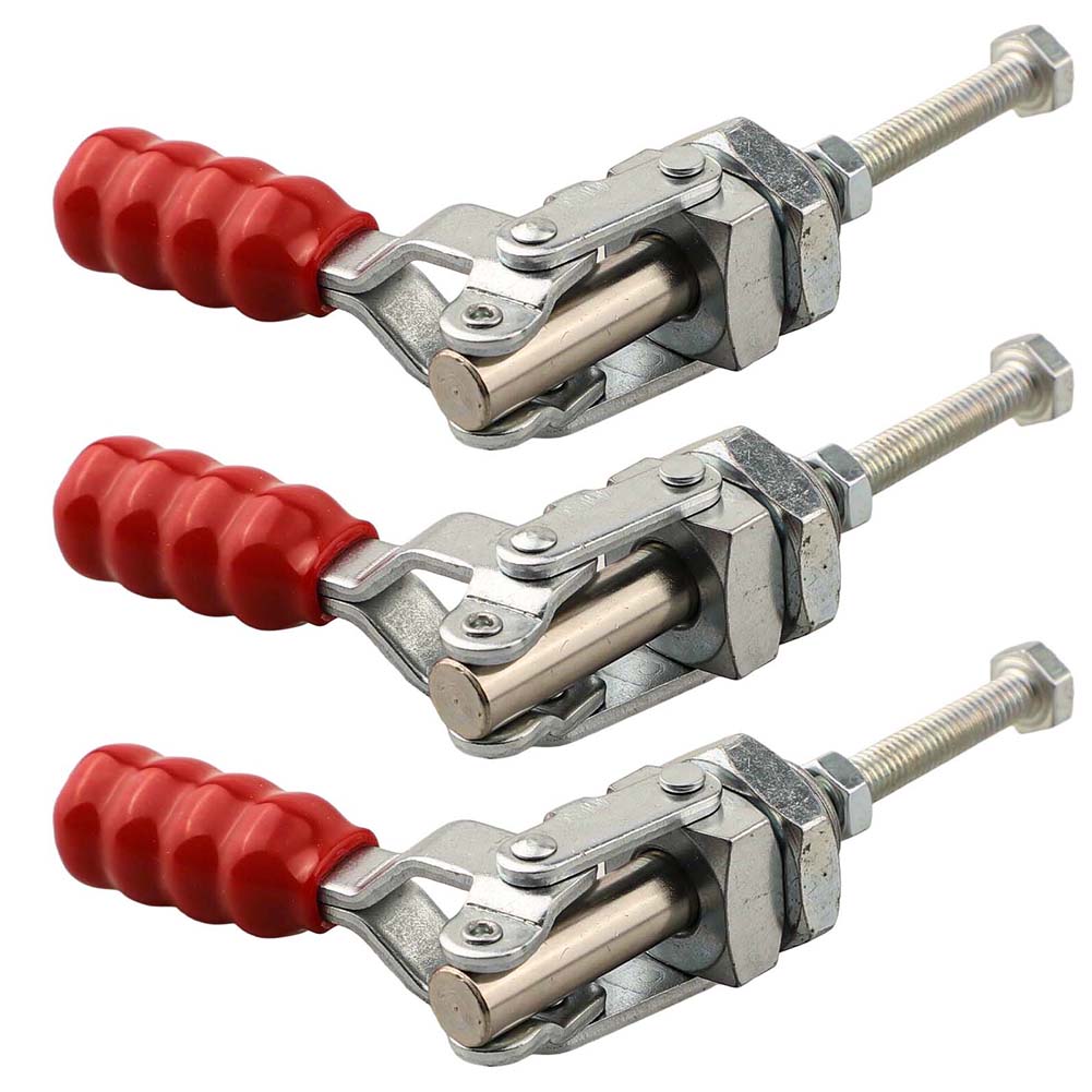 3 Stück GH-36202M Kniehebelspanner, 91kg 200lb Haltekraft Druck-Zug-Wirkung Handwerkzeuge Für Holzbearbeitung und Schweißen