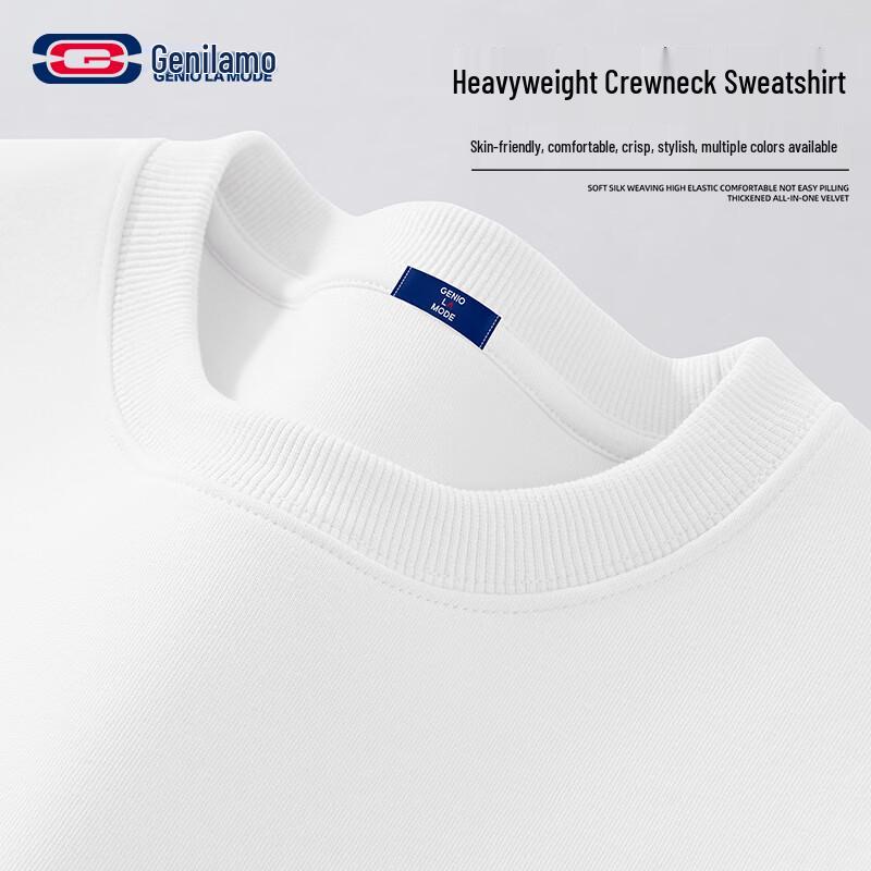 

GENIOLAMODE Men s Heavyweight Basic Solid Crew Neck Sweatshirt 2XL
