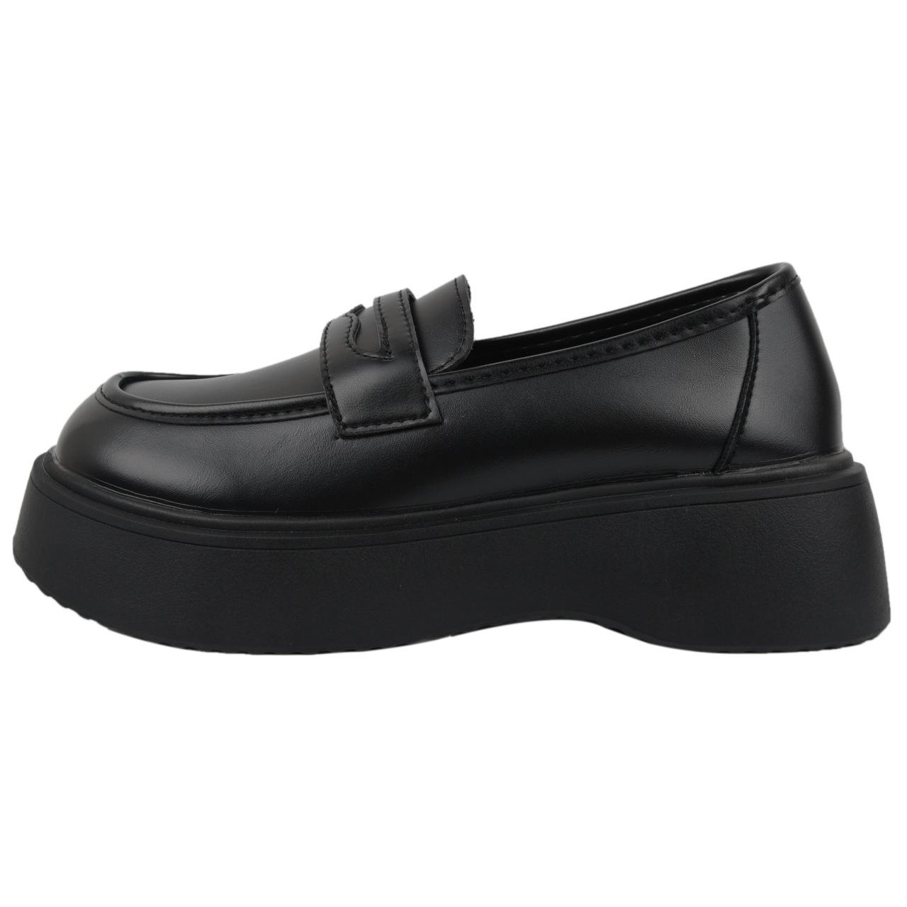 

Лоферы на платформе женские туфли-муффины универсальные черные британские повседневные универсальные одинарные туфли 40 чёрный