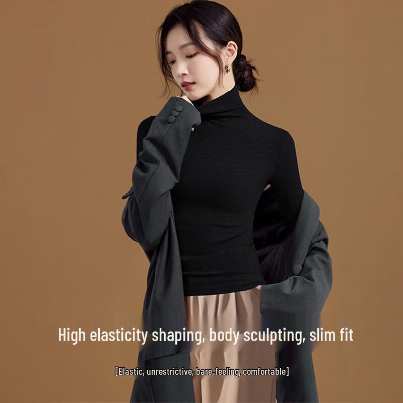 Women s Slim-Fit Turtleneck Long Sleeve Base Layer T-Shirt XL