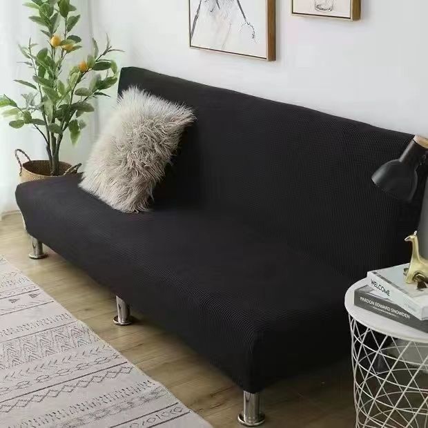 Jacquard-Sofa-Bettbezug, hochwertiger Polarfleece-Stoff, armloser Sofa-Bettbezug ohne Armlehne für Wohnzimmer, Stretch-Faltsofa