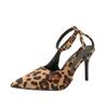 Baotou Shallow Mouth Leopard Print Sandals Summer New Pointed Toe One-band Anti-slip Wear-resistant High Heels