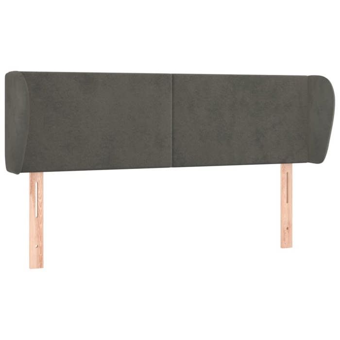 Tête de lit - Maison Exclusive - avec oreilles - Velours gris foncé - 147 x 23 x 78/88 cm