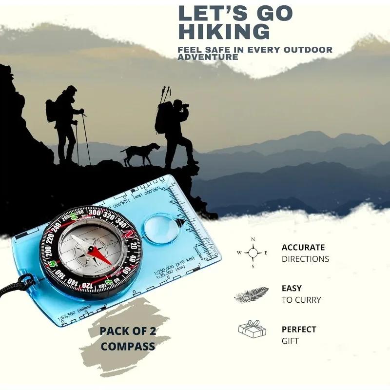 Multifunctional Outdoor Compass Proportional Mapping Ruler Compass Suitable for Hiking Reconnaissance Camping Navigation