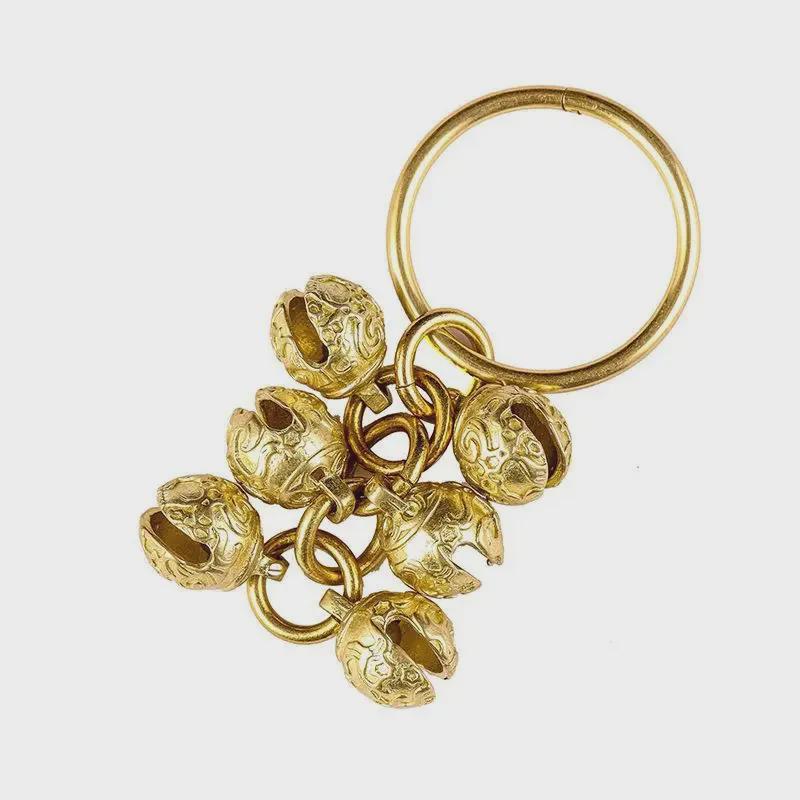 Personalisierter Schlüsselanhänger mit Glocke aus Messing für Männer und Frauen