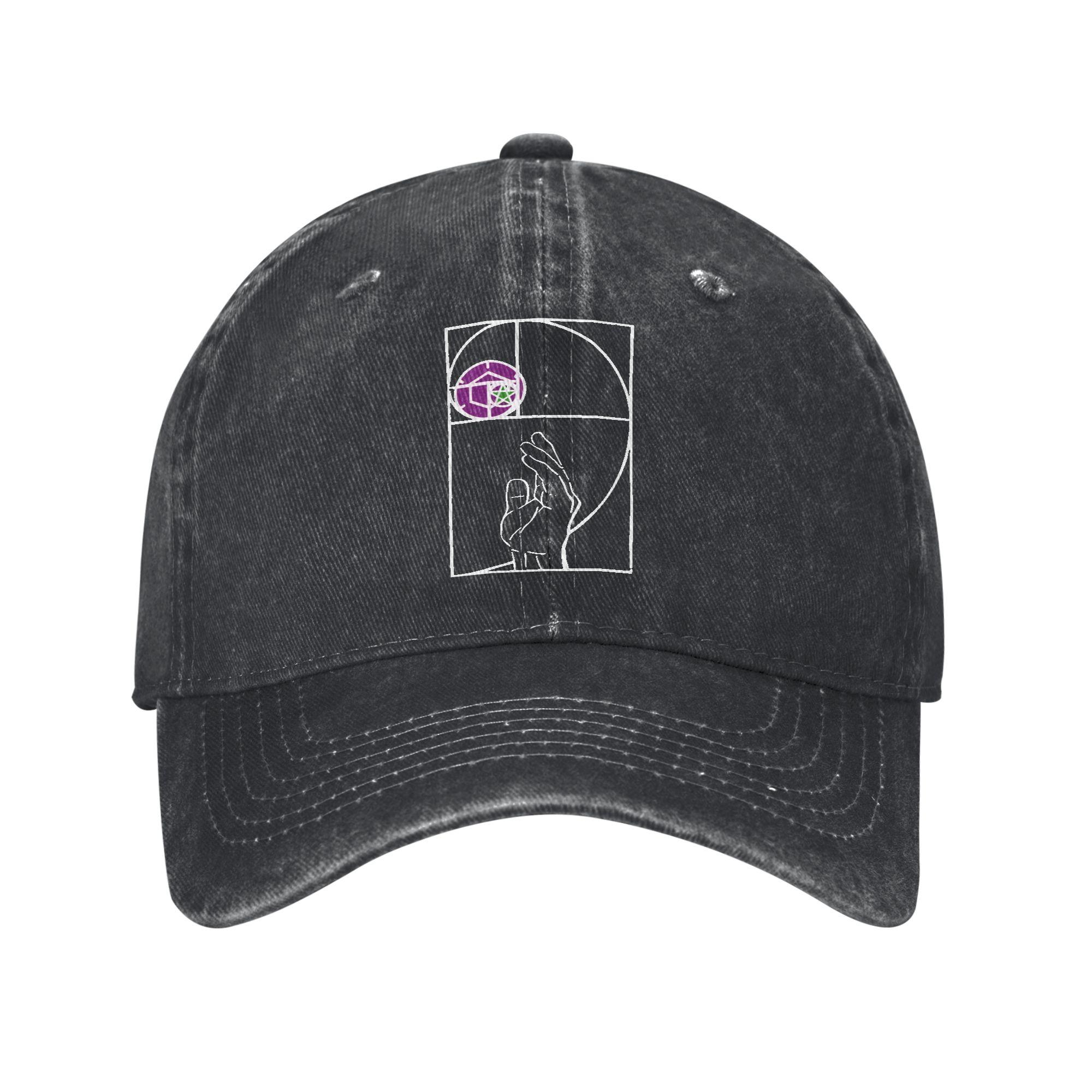 Hokusai Meets Fibonacci Golden Ratio Baseball Cap Unisex Distressed Denim Washed Snapback Cap Geek Math Outdoor Soft Hats Cap One Size