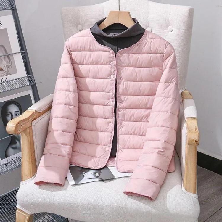 2024 Women's Stylish Warm Short Down Jacket Light Cotton Slim Fit for Middle Aged and Elderly