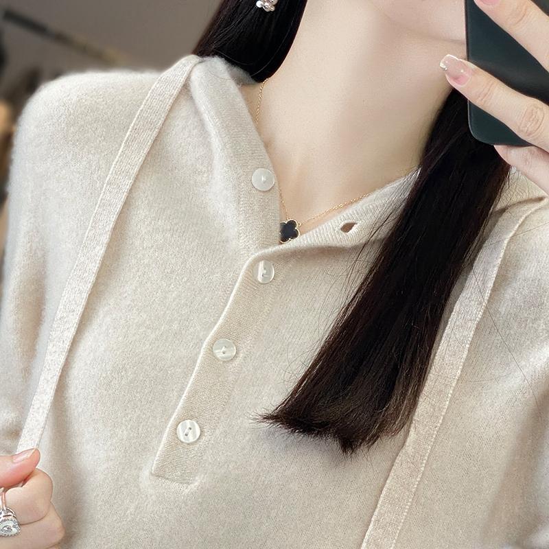 Women's Cashmere Sweater Qinghe Cashmere 30% Cashmere 70% Wool Women's Autumn and Winter Cashmere Pullover Soft and Warm