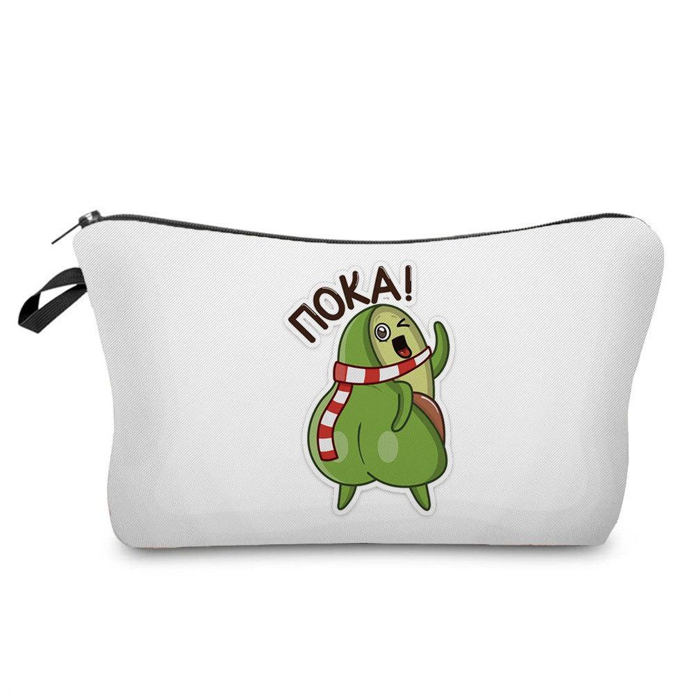 Women Avocado Print Cosmetic Bag Toiletries Organize Travel Storage Case 6700