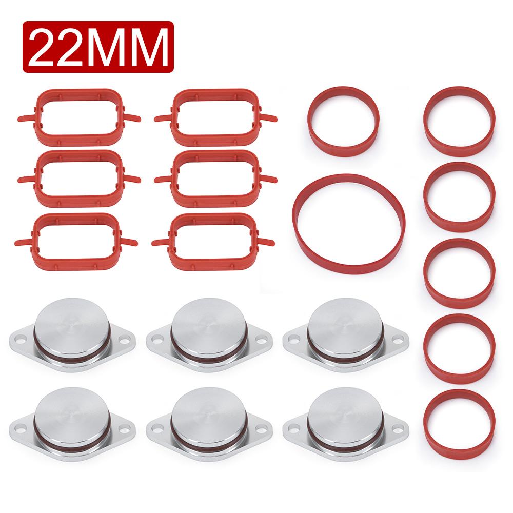 6 PCS 33mm OEM design by aluminum For BMW Swirl Flap Blanking Plates seal with intake manifold gasket 6 cylinder HT-IMK02