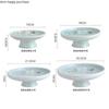 Ceramic Plate Fruit Tray Stilt Refreshment Tray Hand Painted Plum Decoration Plate Dessert Snack Dishes Salad Bowl Tableware