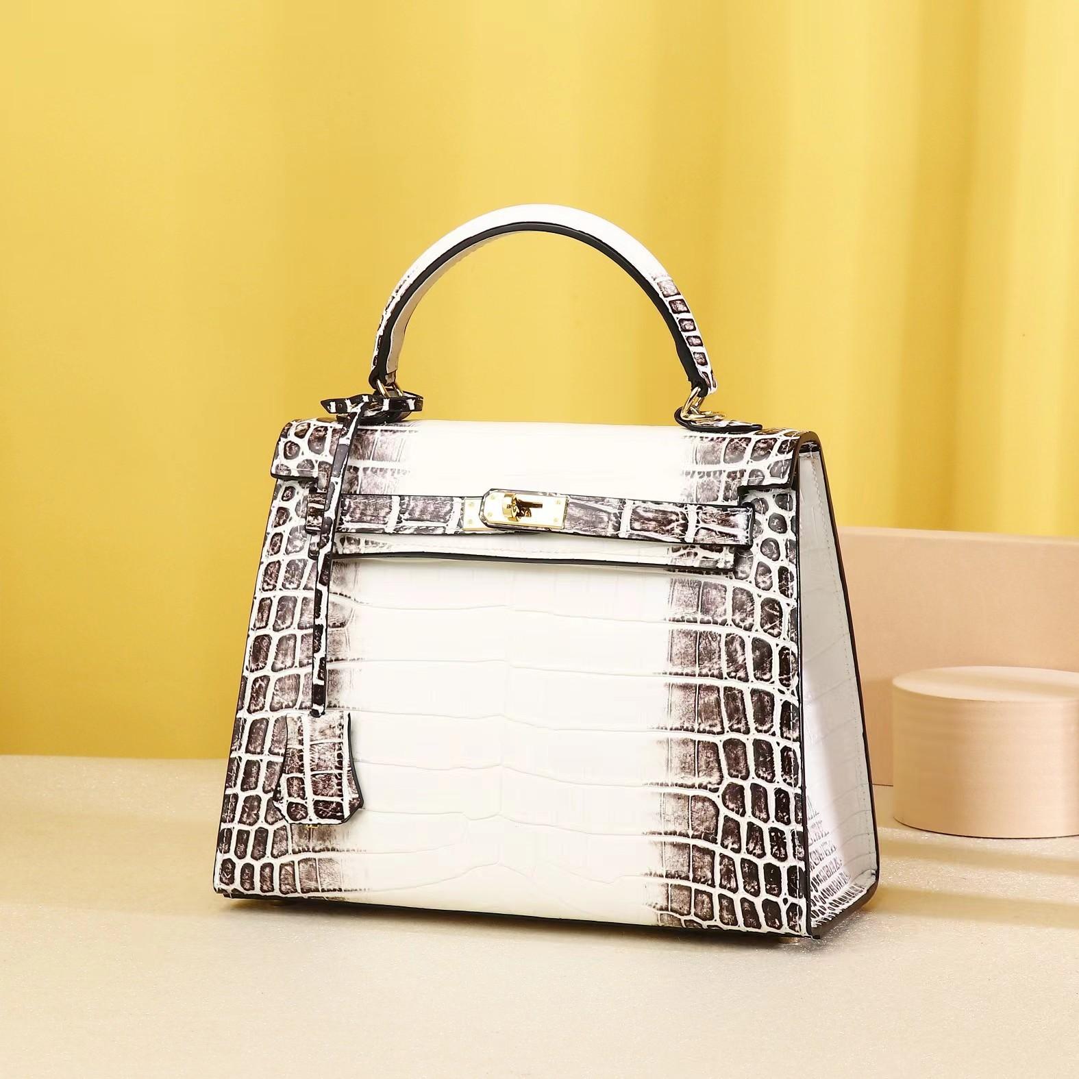 

Большая вместительная универсальная сумка, модная женская сумка через плечо с рисунком крокодила, женская сумка 25x10.5x19cm белый