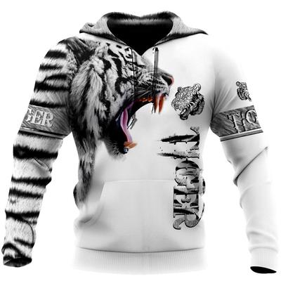 Animal Tiger 3D Impresso Moda Masculina Moletom Harajuku streetwear Pulôver Outono Moletom Unissex Jaqueta Casual Casaco Esportivo