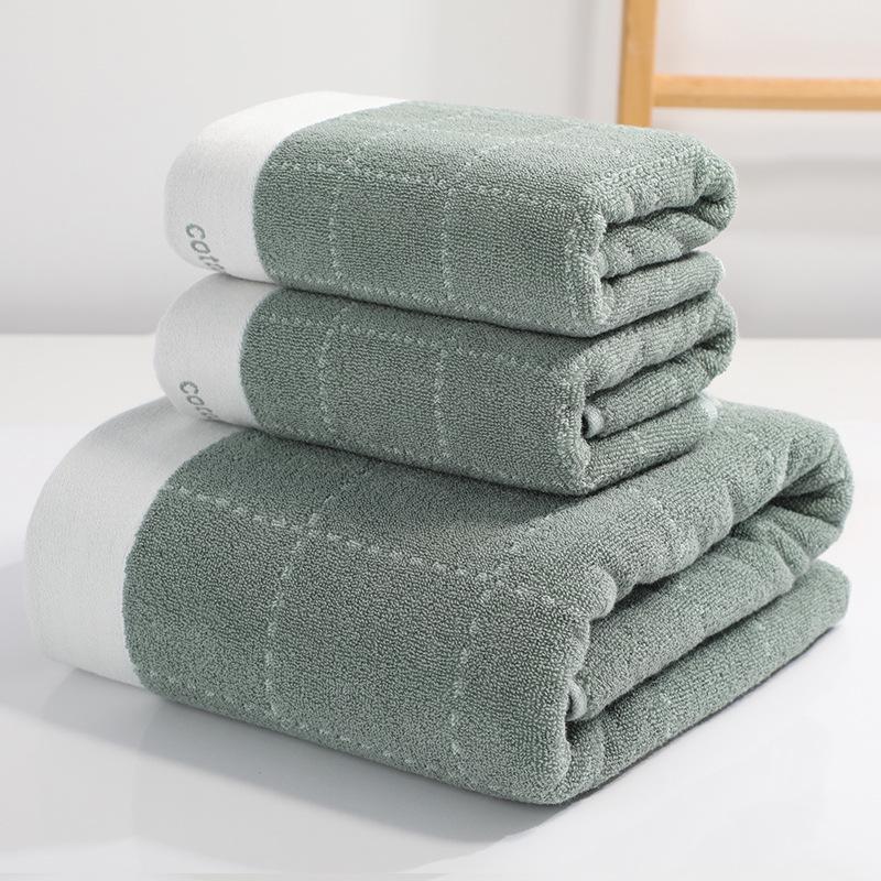 Pure Cotton Class A Soft Absorbent Embroidered Bath Towel - Luxurious, Thickened for Adults