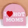 Hot I Moms Letter Pattern Knit Hat For Winter Outdoor Warm Cap Gift Fashion