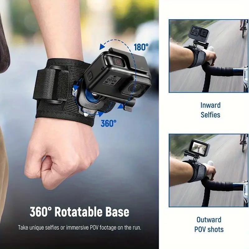360 Degree Rotating Wrist Strap for Gopro Hero 12 11 10 9 8 Black 7 6 5 4 3 2 Silver White Max Session AKASO EKEN DJI Yi Apeman