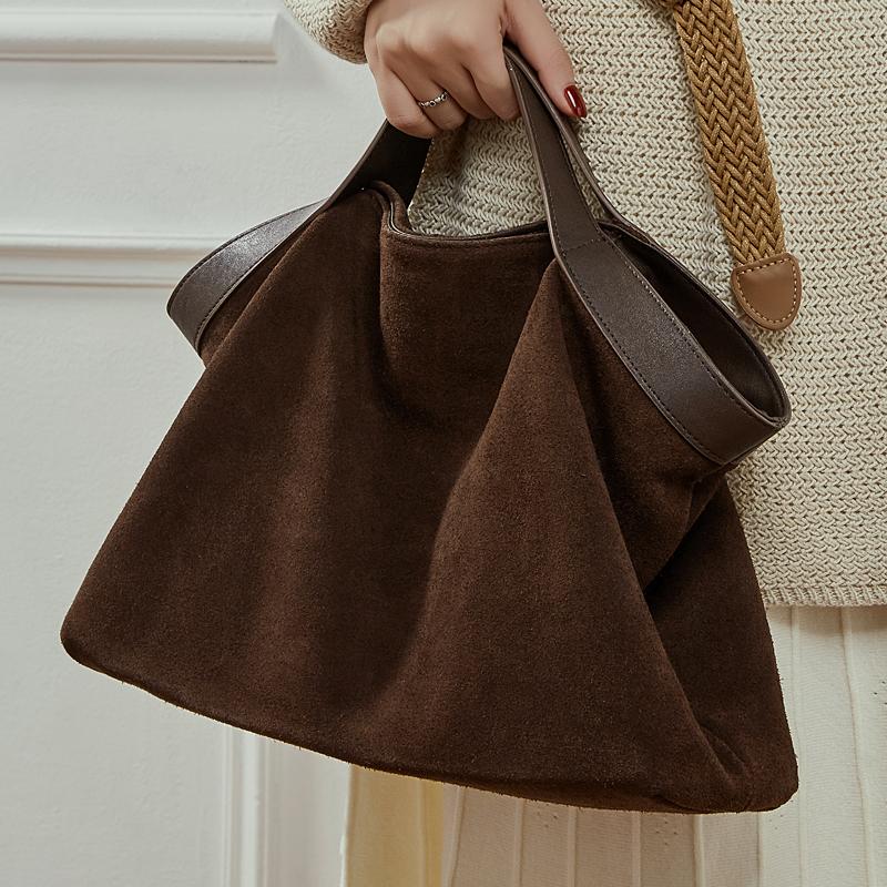 New Suede Leather Women's Bag Luxury Designer Versatile Crossbody Bags High Quality Women Handbags Split Cowhide Shoulder Bag