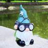 Yousheng Garden Gnome Statue Outdoor Gnome Sculpture with Solar Lights Resin Gnome Holding Telescope Decoration for Lawn Yard Patio