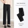 Year-Round Maternity Straight-Leg Suit Pants - Professional Plus Size with Velvet Option