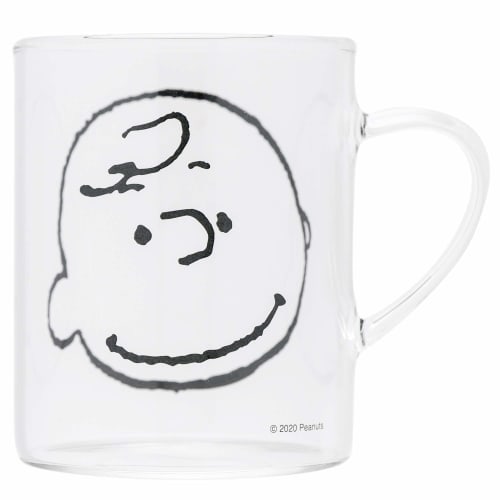 Marimocraft Snoopy Charlie Brown Mug, Heat-Resistant Glass, 330ml, Microwave-Safe, SPV-417, Clear