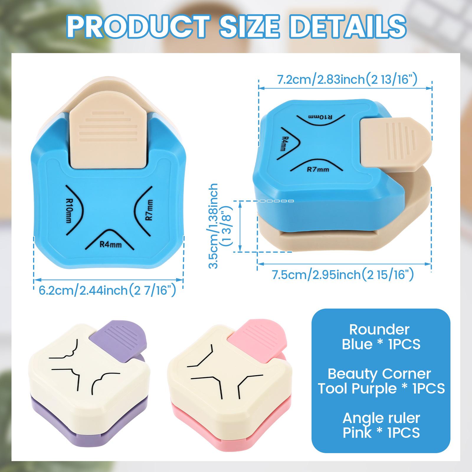 

3 in 1 Corner Rounder Punch 3PCS Corner Punch Rounder Beauty Shape Chamfer Edge 3 Way Cutter for Scrapbooking Supplies Photocard