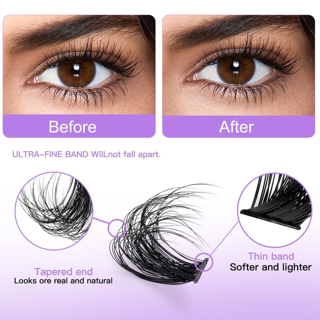 600 Clusters D Song False Eyelash Set 10-18Mmdiy Segmented Grafting Thick Eyelashes
