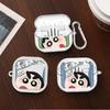 Case For Samsung Galaxy Buds 2 3Pro 4Pro Live 4 Pro 2Pro 3 FE Clear Earphone Cases Cover With Hook Crayon ShinChan Cartoon