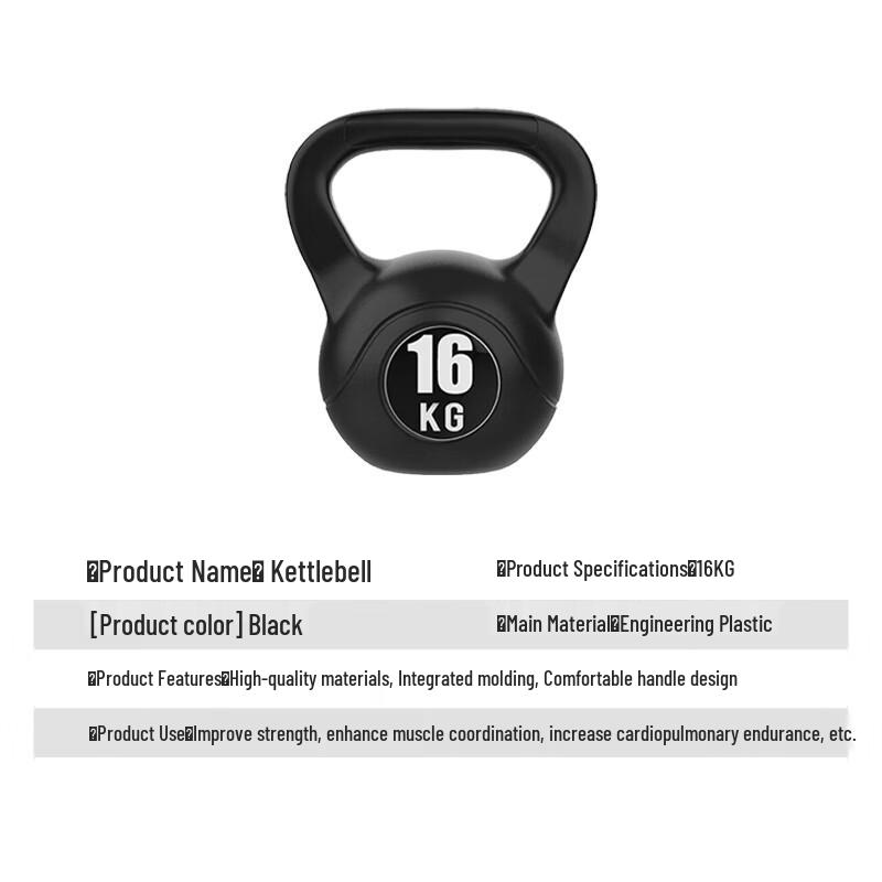 16KG Rubber Coated Kettlebell