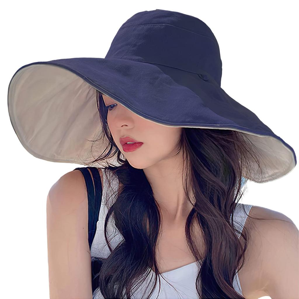 UV Protection Hat for Wide Brim Hat UV Small Face Can be Used on Both Free Chin Easy to Sun Beautiful Actress Heat Travel [Candybay] Women, [UPF50+,
