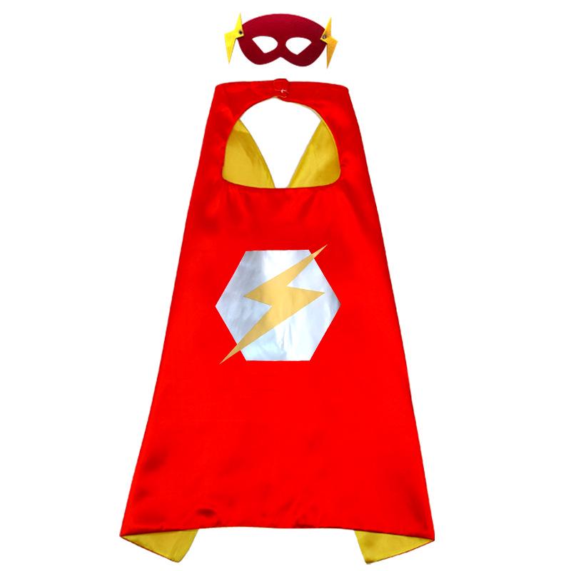 Kindertag Doppellagiger Halloween-Umhang: Captain America/Superman Cosplay Umhang, Einfarbig