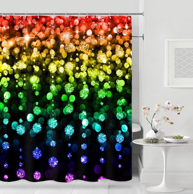 

Современная занавеска для душа, модная блестящая занавеска для душа, полиэфирная ткань, водонепроницаемая занавеска для ванной, занавеска для перегородки ванной комнаты, 12 крючков 180x180cm