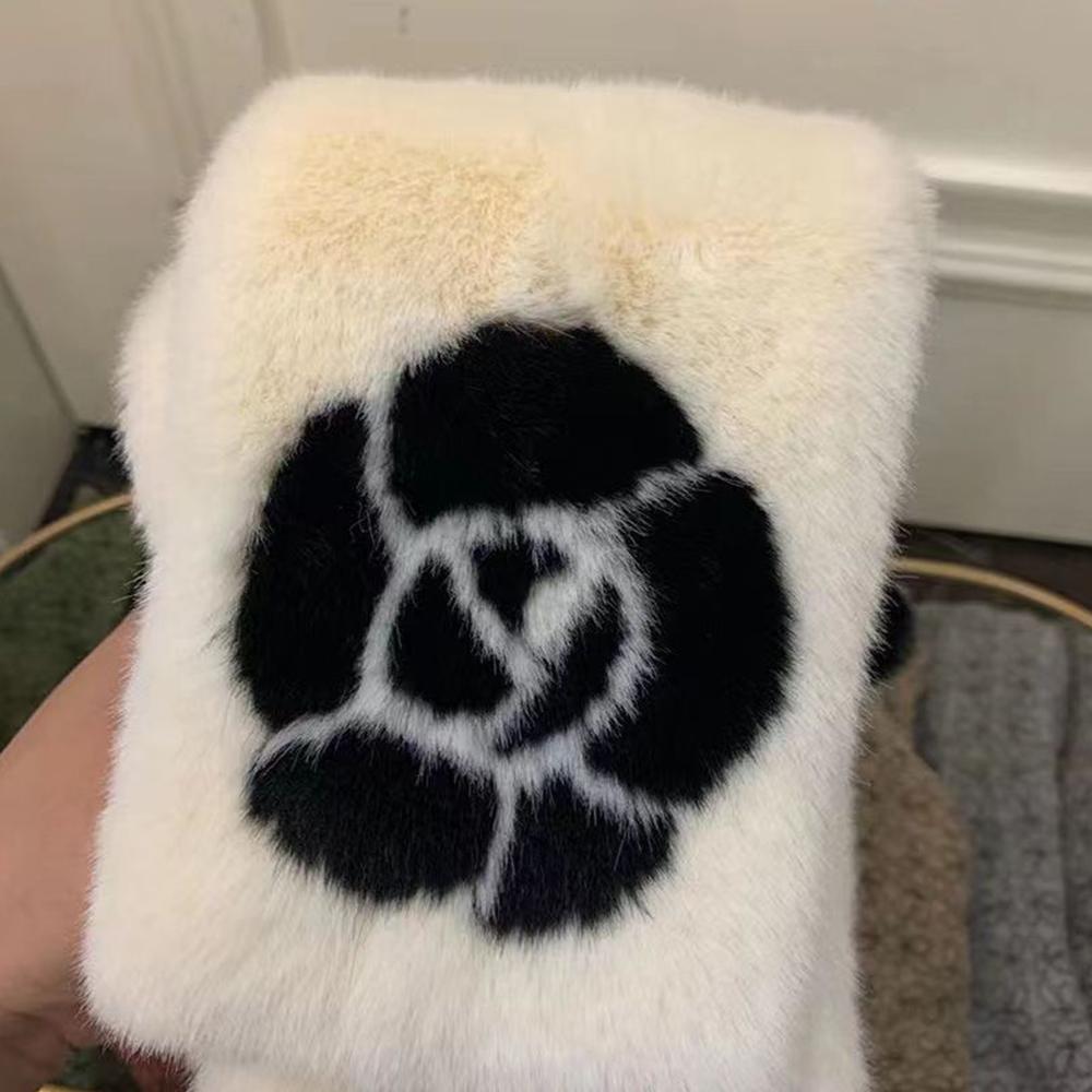 Camellia Warm Earmuffs Collar Shawl Neck Warmer Plush Fur Scarf New Ear Cover  Women