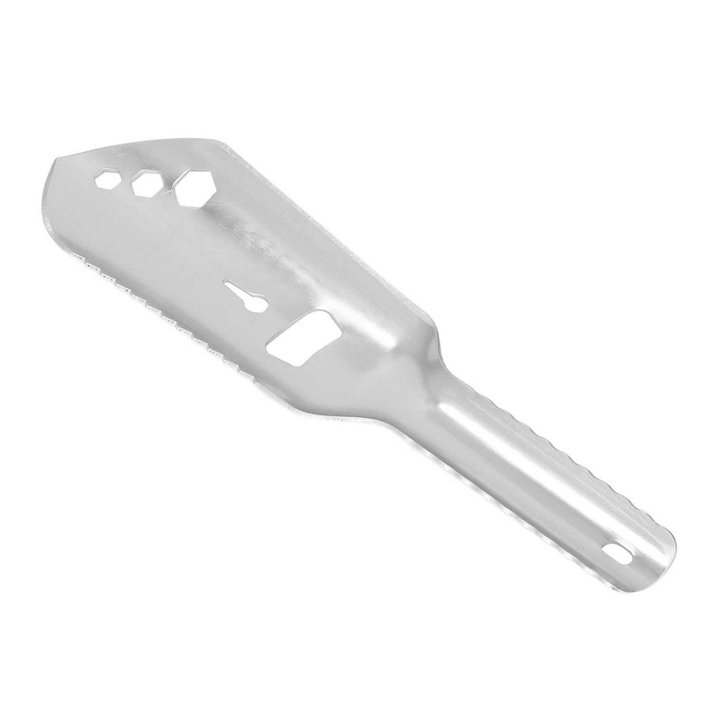 Mehrzweck-Camping-Schaufel Aluminiumlegierung Kleines Überlebens-Multitool Schaufel für Outdoor-Wandern Silber