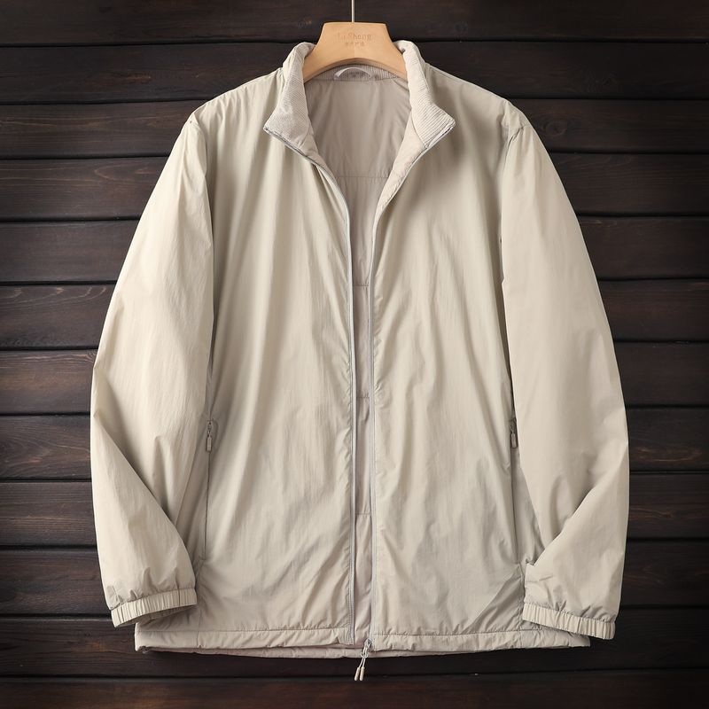 European and American Orders. Ultra-Light, Windproof, and Warm Men's Autumn and Winter Thin Stand-Collar Jacket, Cotton Coat, Cotton-Padded Jacket