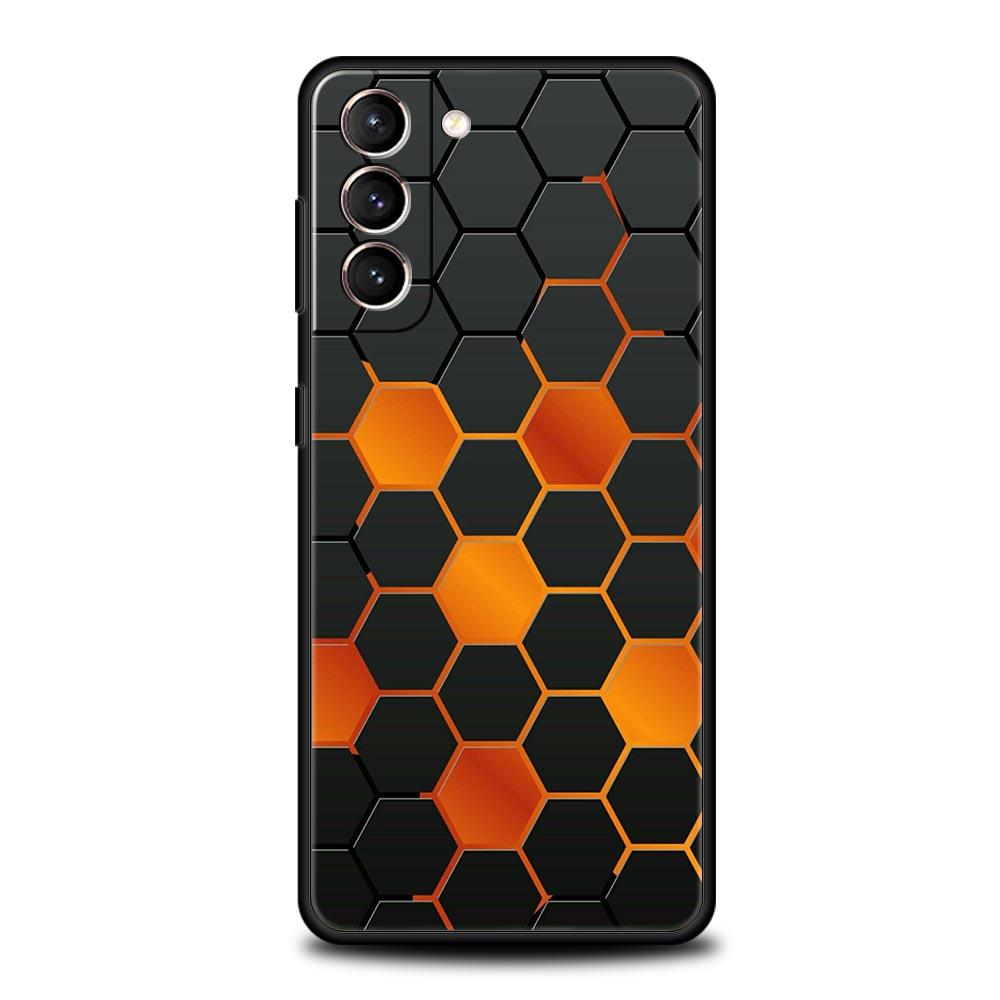 Phone Case For Samsung Galaxy S25 Edge S24 S23 S22 S21 Ultra S20 FE 5G S10 S10E S9 Plus Soft TPU Cover Honeycomb Pattern