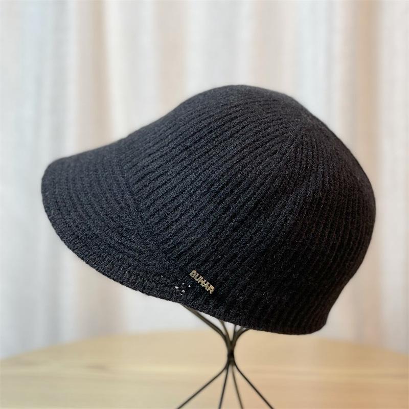 

Осенняя женская шапка и зимняя шапка в полоску для маленькой головы, вязаная чёрный