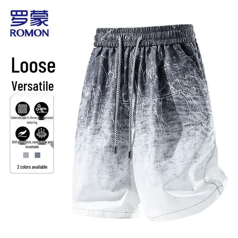 Romon Men s Plus Size Gradient Casual Shorts 3XL