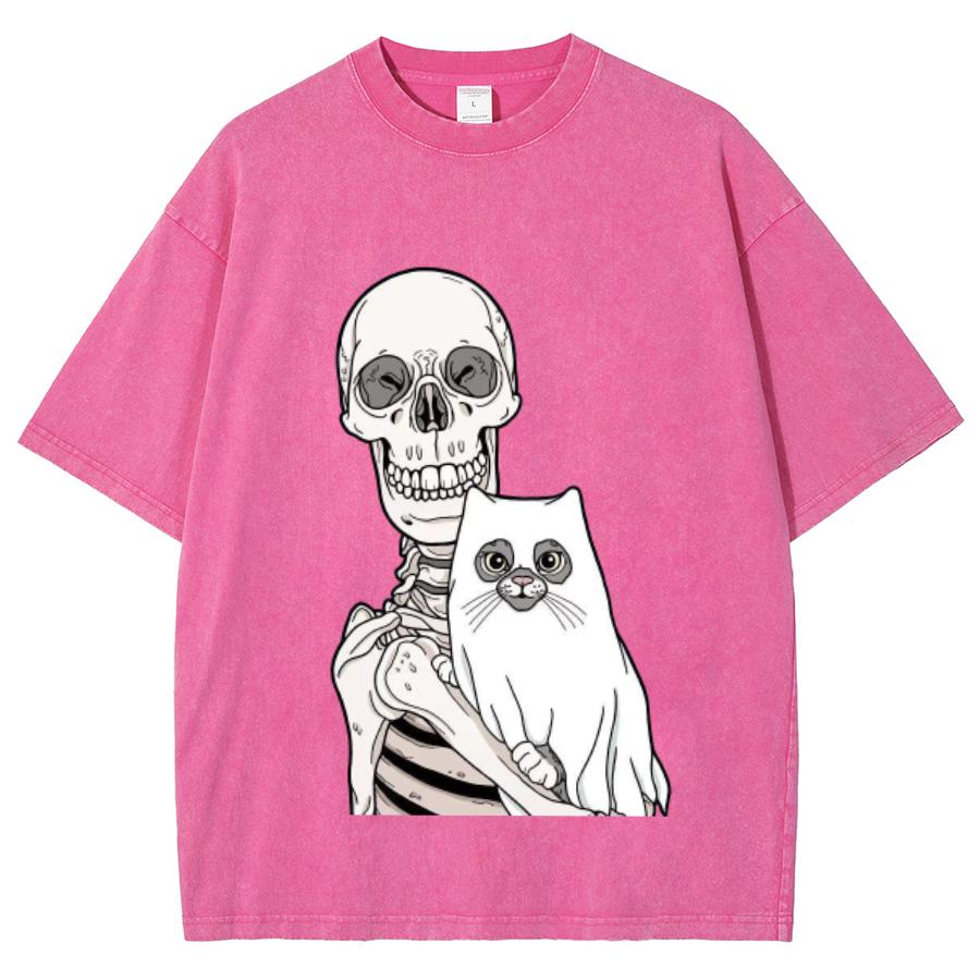 

Винтажная джинсовая футболка унисекс оверсайз с графическим принтом черепа женская свободного кроя на сезон футболка класса люкс 3XL