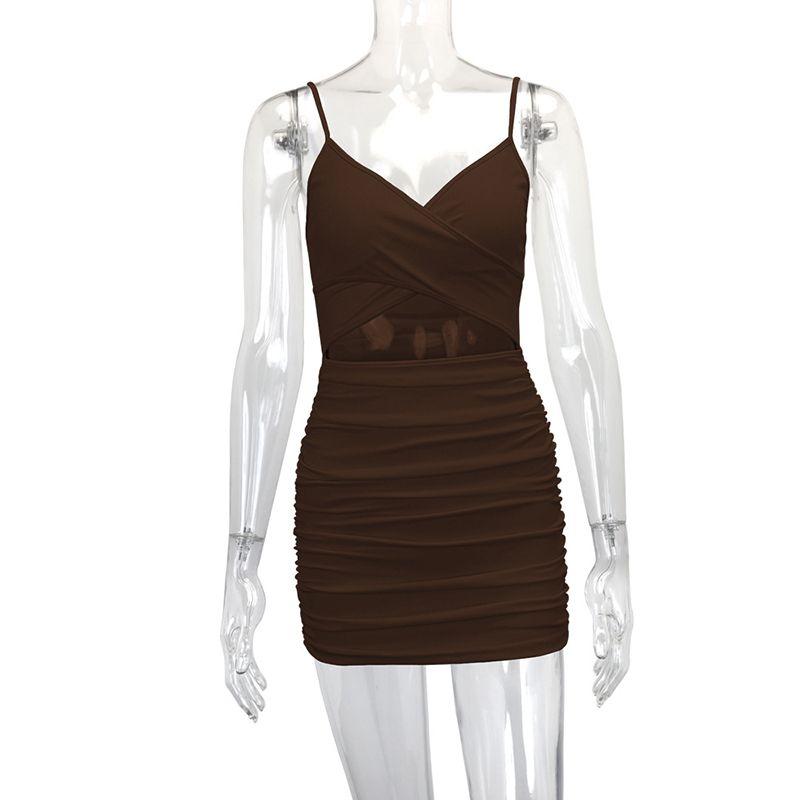 Nice Outfit Beautiful Outfit 2024 New Fashion Style Women's Clothing Hollow-out Camisole Dress Sexy Sheath Skirt