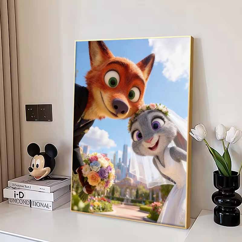 Disney Diamond Painting Zootopia Wedding Theme Fan Art Cartoon Mosaic Diamond Cross Stitch Handmade DIY Gift Home Decoration