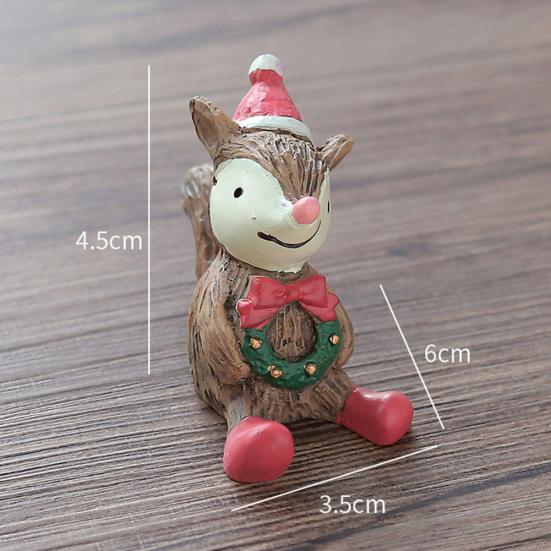 Cartoon Monkey Santa Elk Resin Ornament Figure Christmas Decoration Kids Toy
