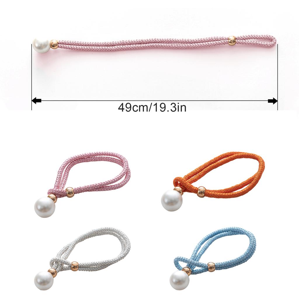 2 Stück Vorhang Raffhalter Knoten Falsche Perle Vorhang Raffhalter für Wohnzimmer Silber Weiß