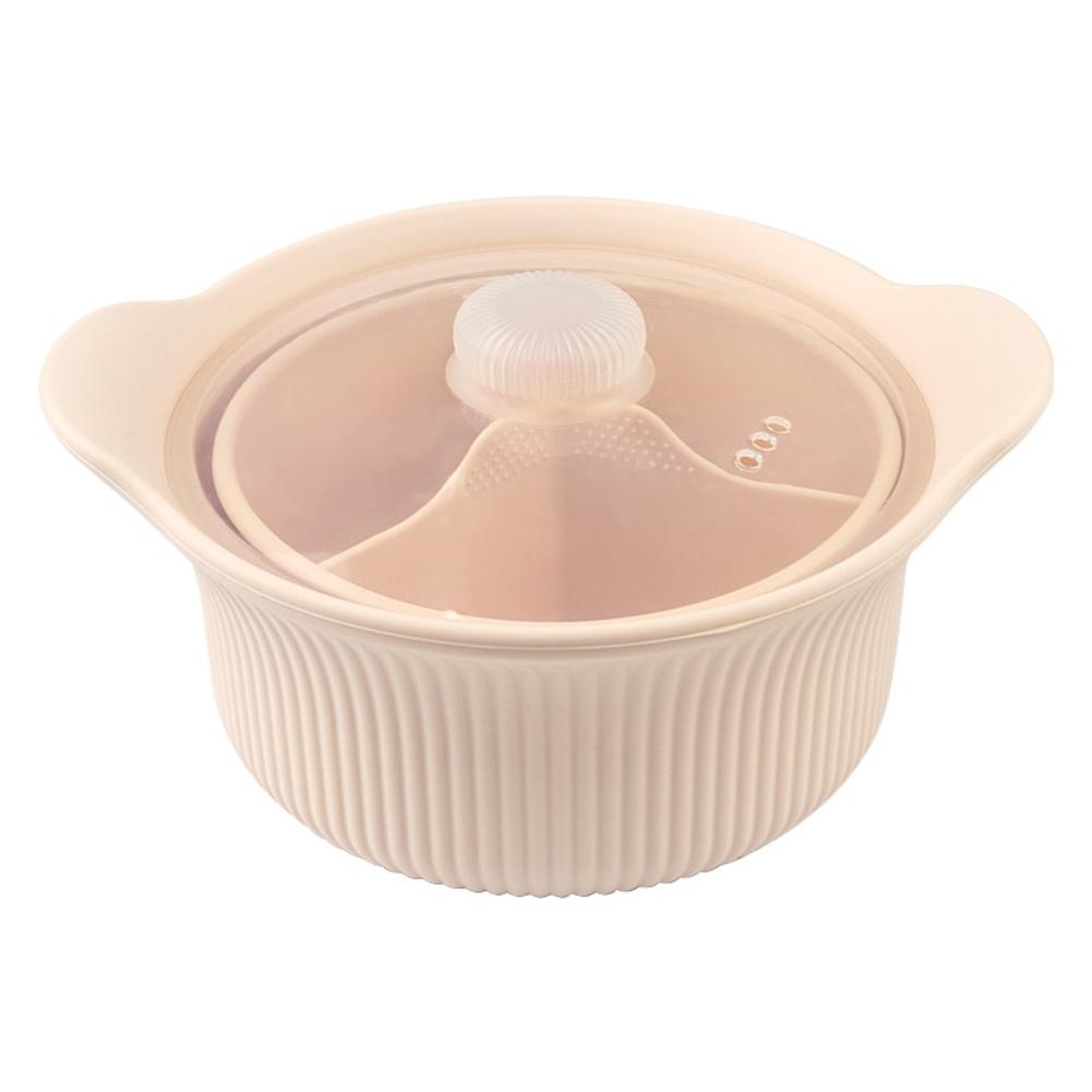 

Microwave silicone steaming pot with lid safe and design preserves natural flavors quick steaming for healthy meals Large beige
