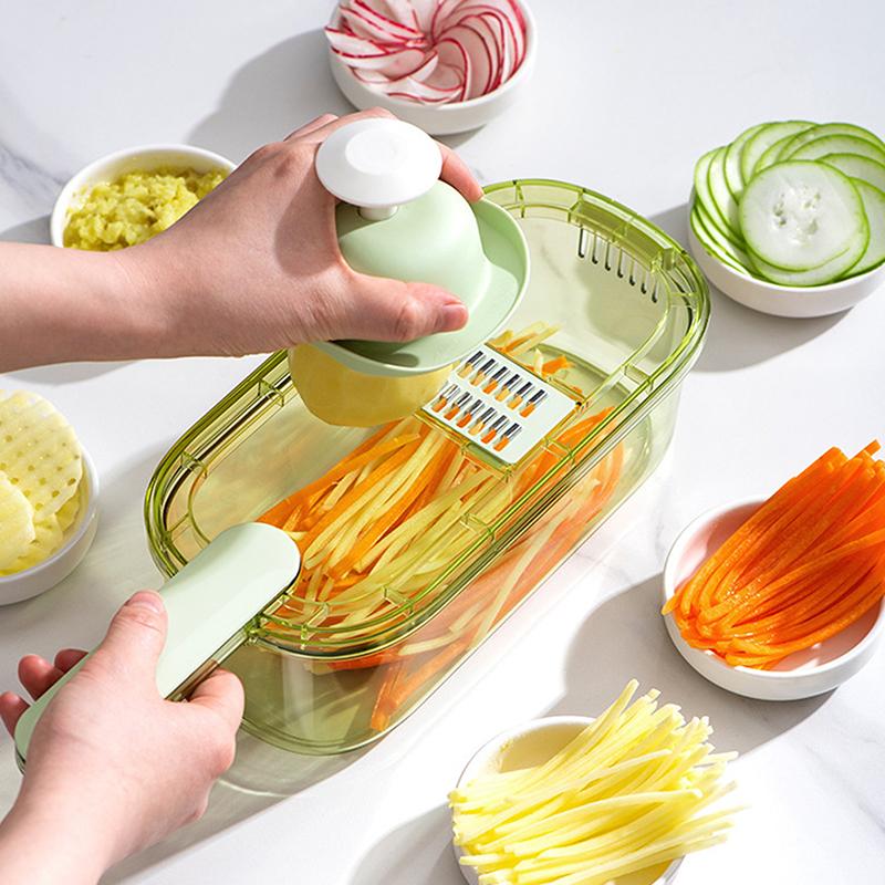 

6 Blades Vegetable Cutter Slicing Cutting Machine Shred Kitchen Multi-Functional Tool Without Hurting Hand Kitchen Accessories